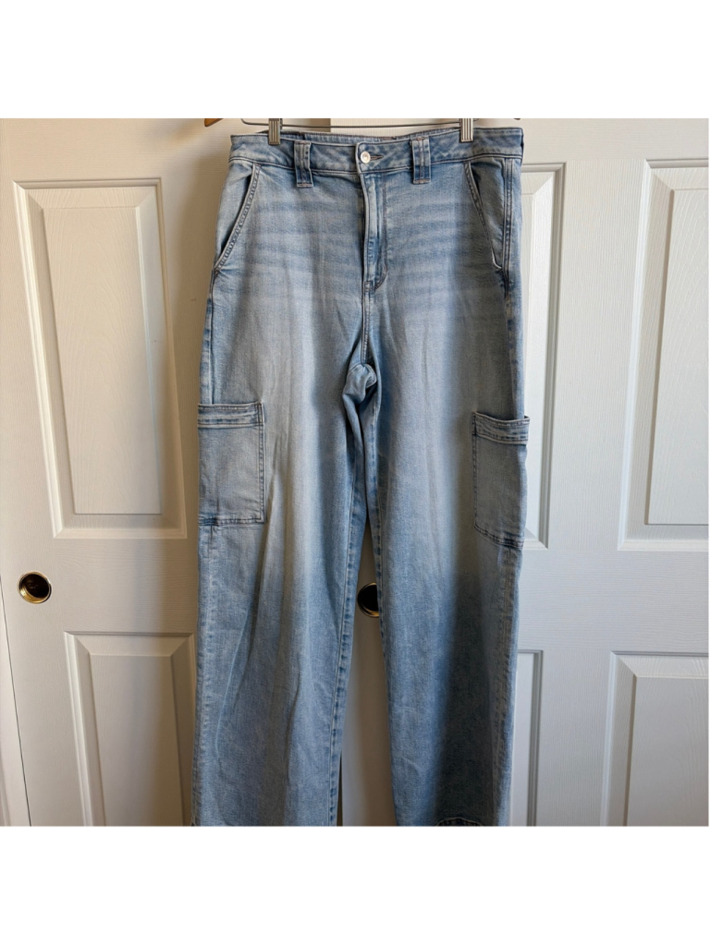 Women's American Eagle Wide Leg Jeans Blue Size 12 x-long